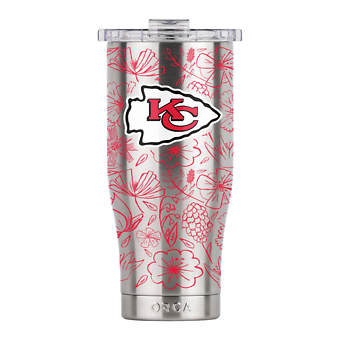 Kansas City Chiefs Floral Sketch Chaser 16 oz