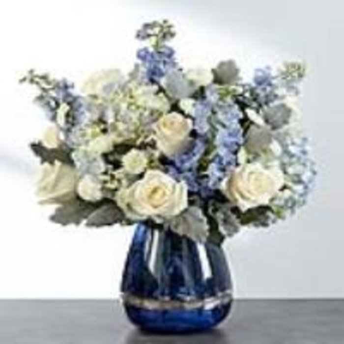 Faithful Guardian Bouquet - Blue & White