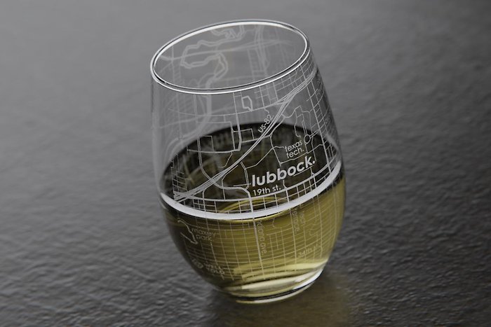 Lubbock GPS Wine Glass