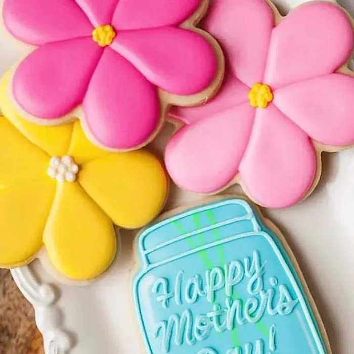 Mothers Day Sugar Cookies - Flower Gift Box