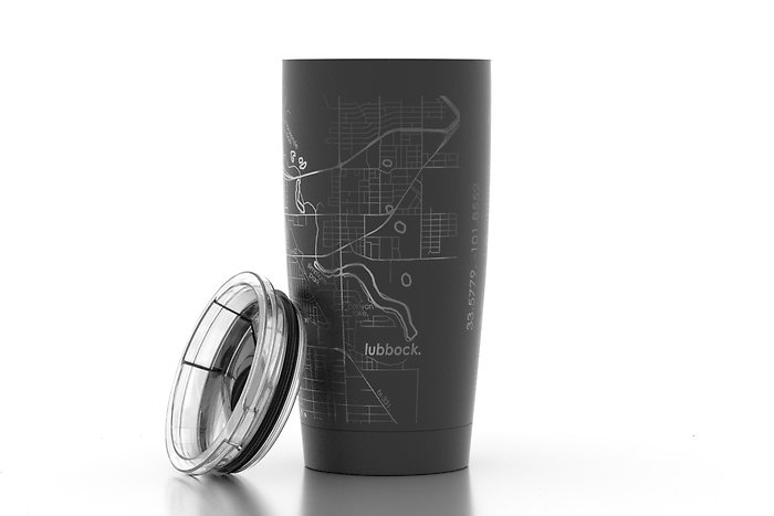 Lubbock GPS Map 20 Oz Insulated Tumbler