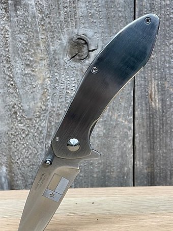 TEXAS FLAG STAINLESS STEEL EASY OPEN CLIP KNIFE W/ LINER LOCK -