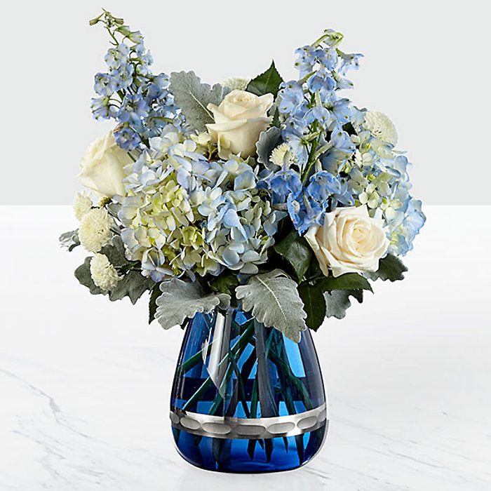 Faithful Guardian Bouquet - Blue & White