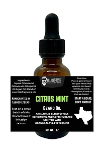 Citrus Mint Beard Oil (1 Oz)