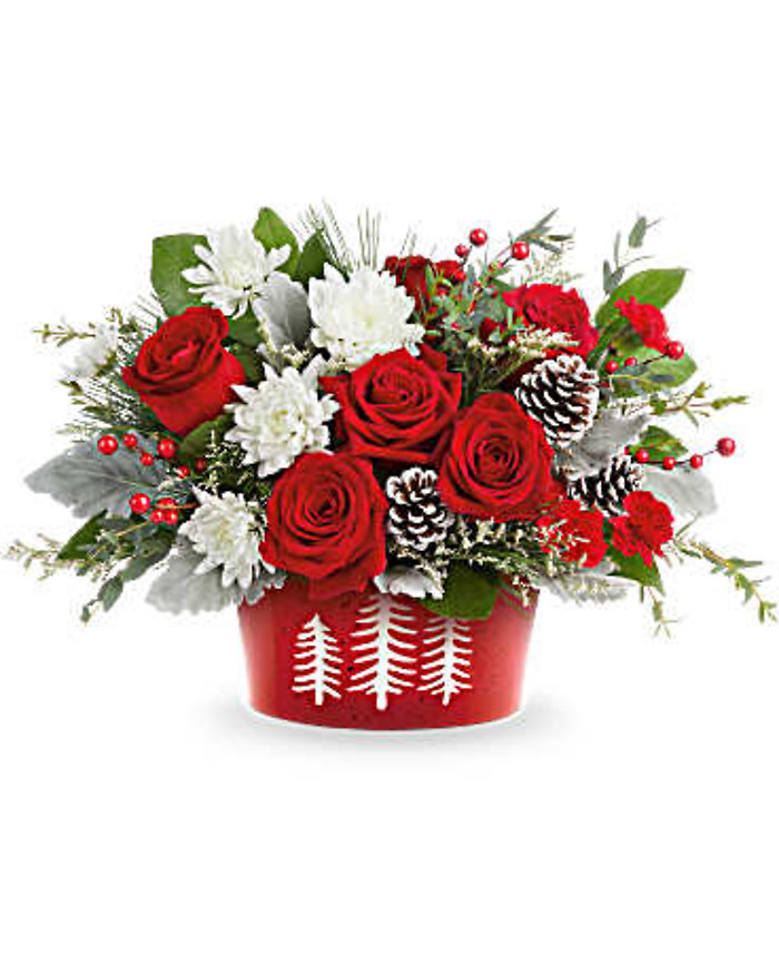 Telefloras Snowy Pines Centerpiece