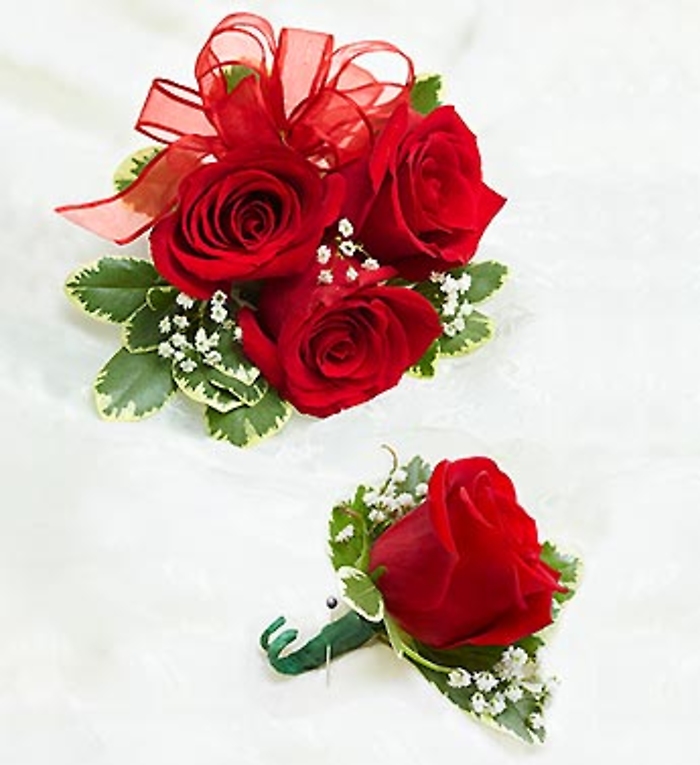 Red Rose Corsage & Boutonniere