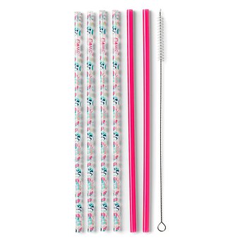 Party Animal + Hot Pink Reusable Straw Set (Tall)