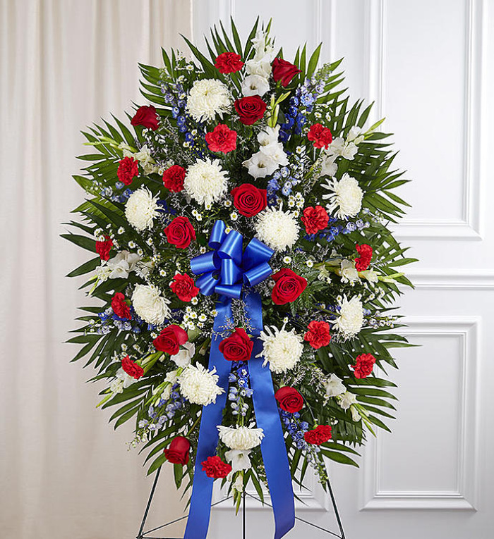 Red, White & Blue Sympathy Standing Spray