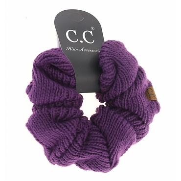 Solid Knit Ponytail C.C Scrunchie (Various Colors)