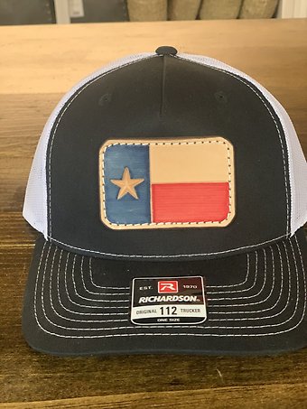 Texas Flag Hat- Black & White