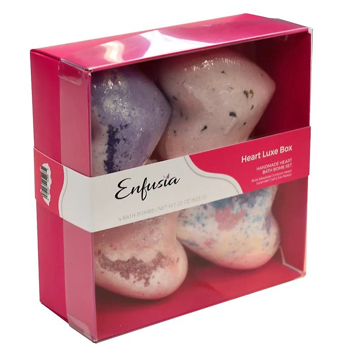 Enfusia Fizz & Foam Heart Bath Bombs