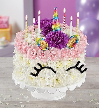 Birthday Wishes Flower CakeTM Unicorn