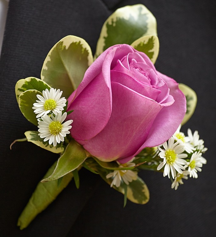 Purple Elegance Boutonniere