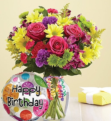 It\'s Your Day BouquetTM Happy Birthday with Balloon