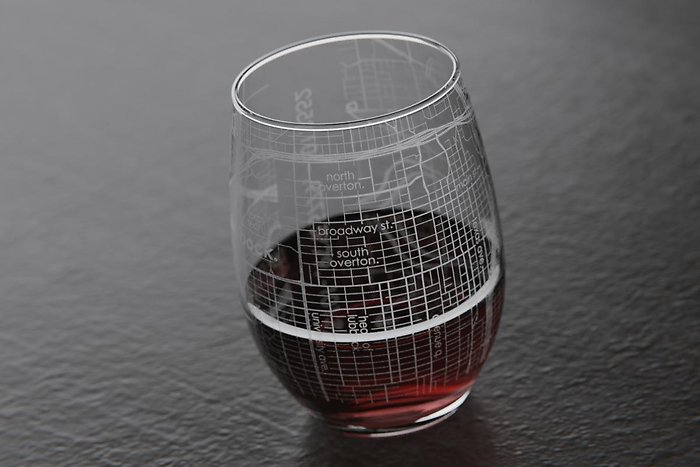 Lubbock GPS Wine Glass