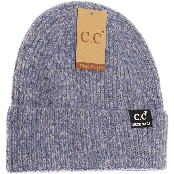 Unisex Marled Knit Short Beanie (Various Colors)