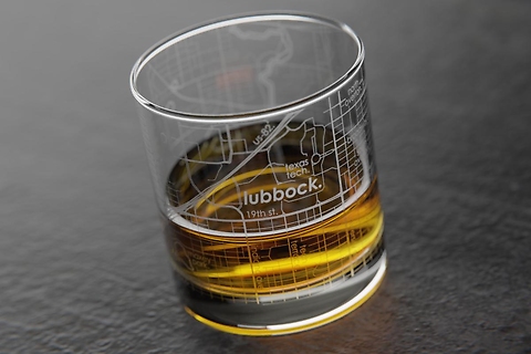 Lubbock GPS Whiskey Glass