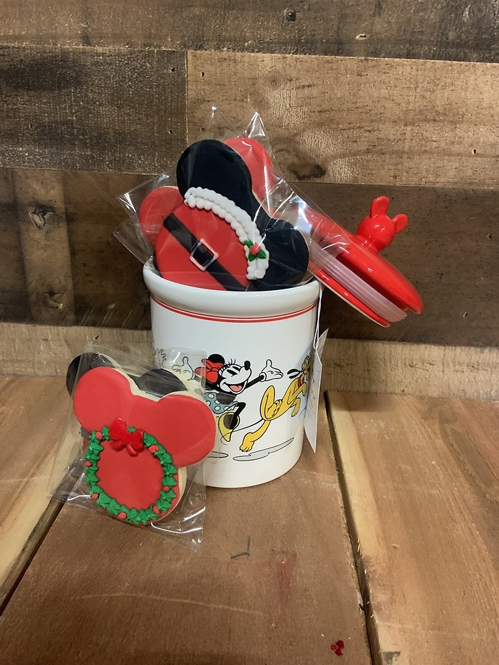 Disney Cookie Jar and 6 Mouse Cookies
