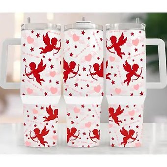 40 Oz Cupid Tumbler and Tumbler Bouquet