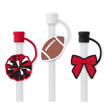 We\'ve Got Spirit Black + Red Straw Topper Set